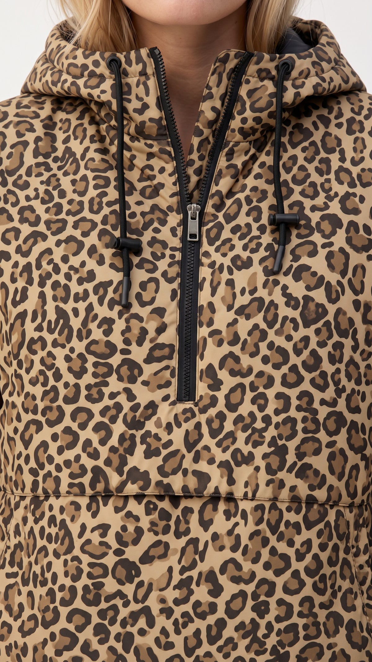 Leo-Urban – Sudadera con capucha, estampado de leopardo y bolsillo canguro