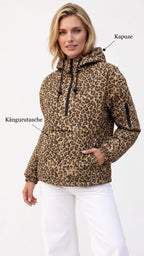 Leo-Urban - Kapuzenpullover mit leopardenmuster und kängurutasche