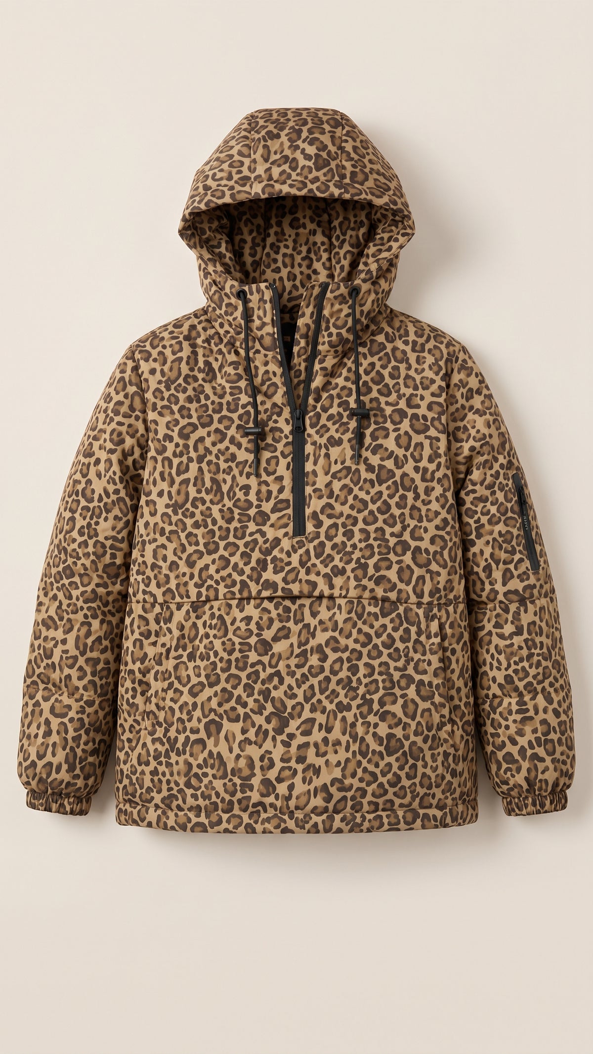 Leo-Urban – Sudadera con capucha, estampado de leopardo y bolsillo canguro