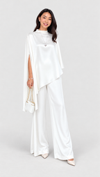 Helena – Conjunto elegante de dos piezas con top tipo capa