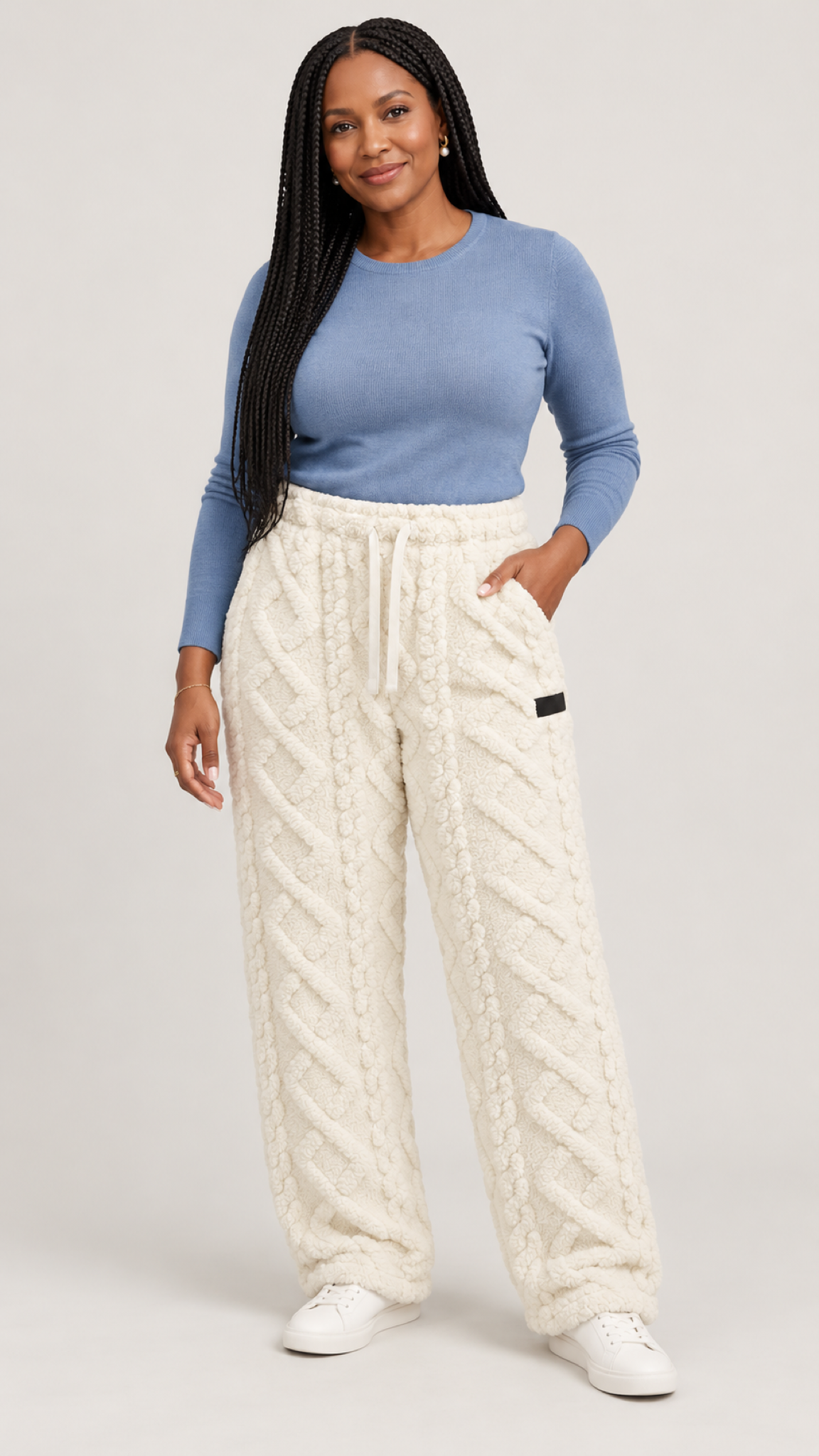 Alina Loungehose in Beige – frente