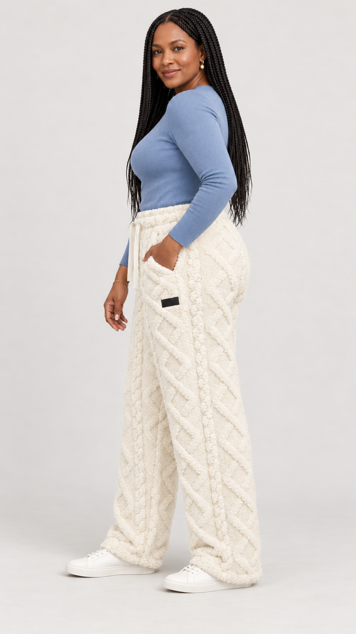 Alina Loungehose in Beige – lateral