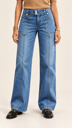 Amelie Stretch-Jeans – Mittelblau – Ansicht 1
