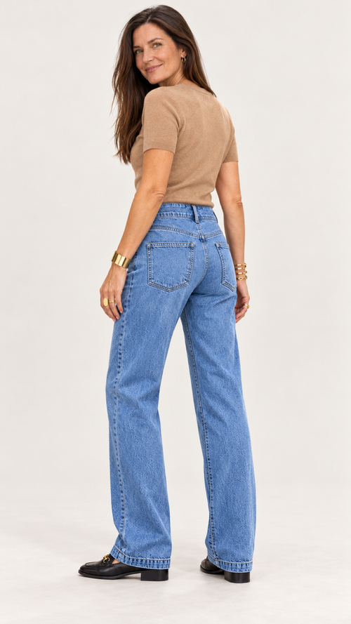 Amelie Stretch-Jeans – Mittelblau – Ansicht 3