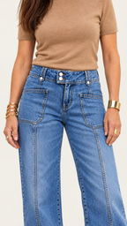 Amelie Stretch-Jeans – Mittelblau – Ansicht 5