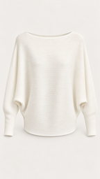 Strickpullover mit U-Boot-Ausschnitt – Weiß – Bild 6