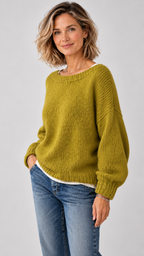 Brienne – Grobstrickpullover, Seitenansicht