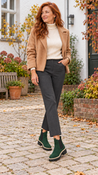 Chelsea-Stiefeletten – Grün – Outfitansicht