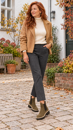 Chelsea-Stiefeletten – Olivgrün – Outfitansicht