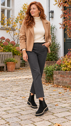 Chelsea-Stiefeletten – Schwarz – Outfitansicht