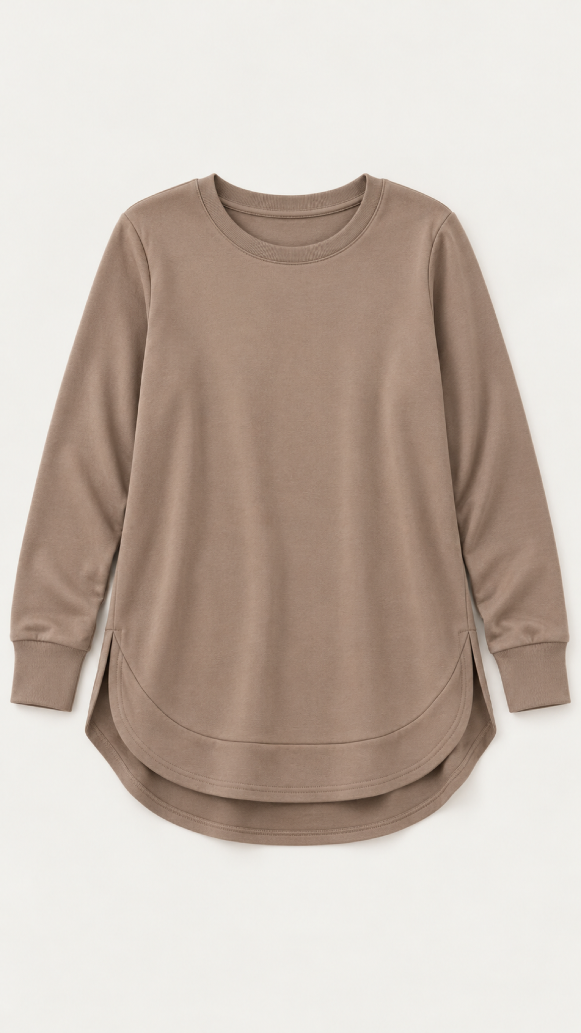 Sweatshirt mit geschwungenem Saum – Braun – Bild 6