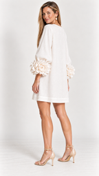 Florina Minikleid mit Blütendetails – Off White – Ansicht 3
