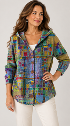 Halcyon Patchwork-Strickjacke Bunt – 01-principal