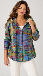 Halcyon Patchwork-Strickjacke Bunt – 04-detalhe