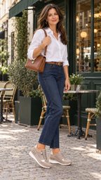 Sneaker mit Keilsohle – Beige – Outfitansicht