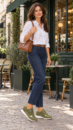 Sneaker mit Keilsohle – Grün – Outfitansicht