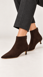 Spitze Stiefeletten mit Kitten-Heel – Braun – Ansicht 1