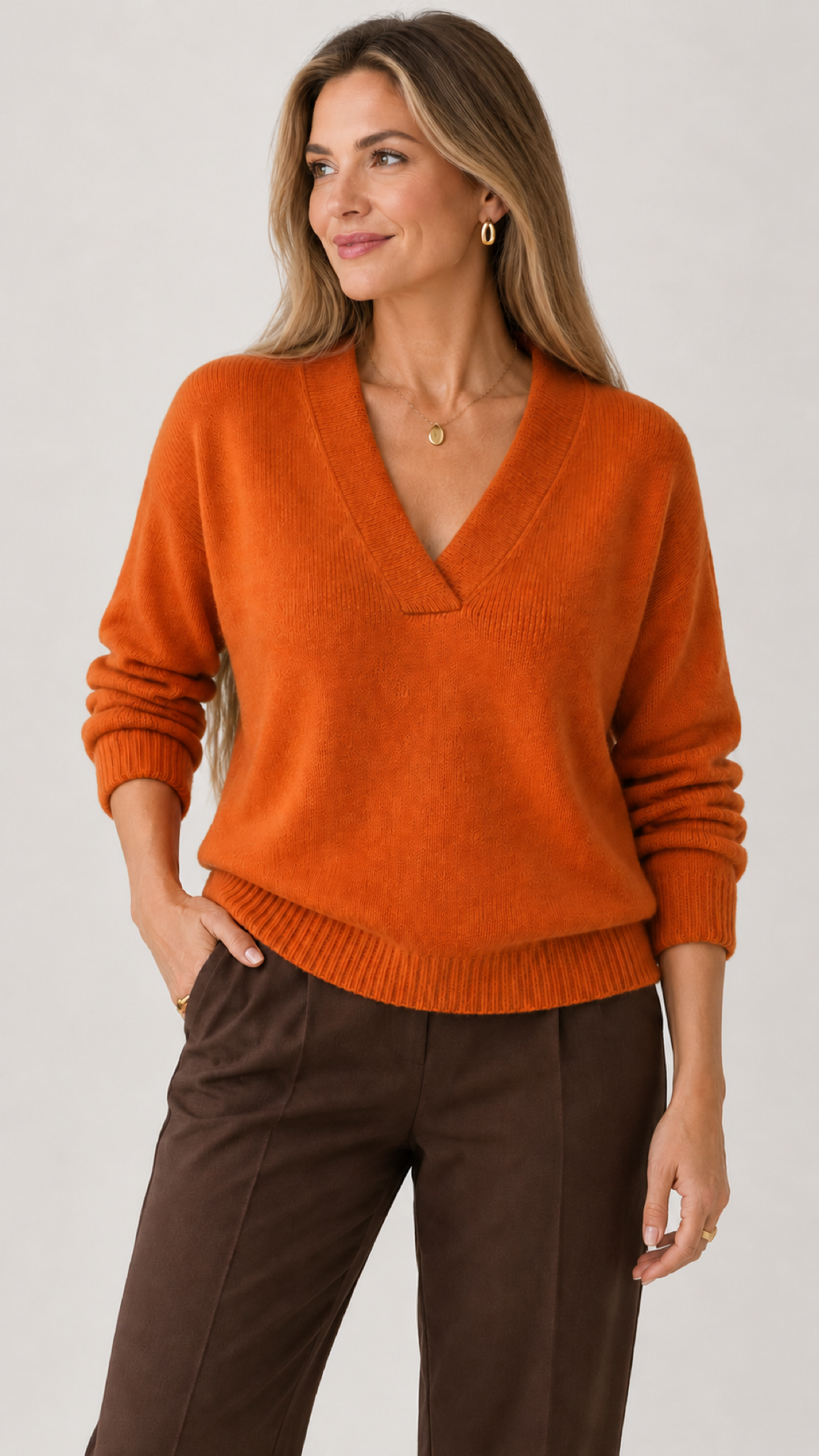 Quilla Pullover Gebranntes Orange – 01-principal