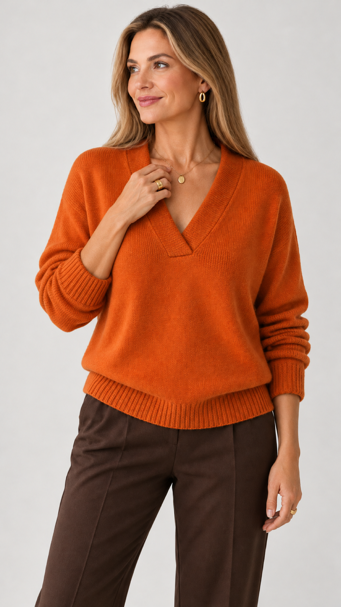 Quilla Pullover Gebranntes Orange – 04-detalhe