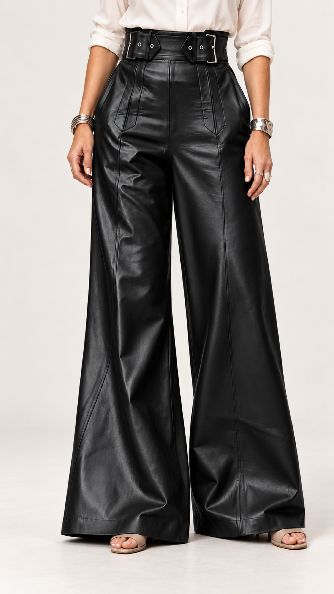 Retro-Chic PU-Hose – Black – Ansicht 7