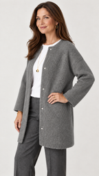Ruperta Strickjacke in Grau – lateral
