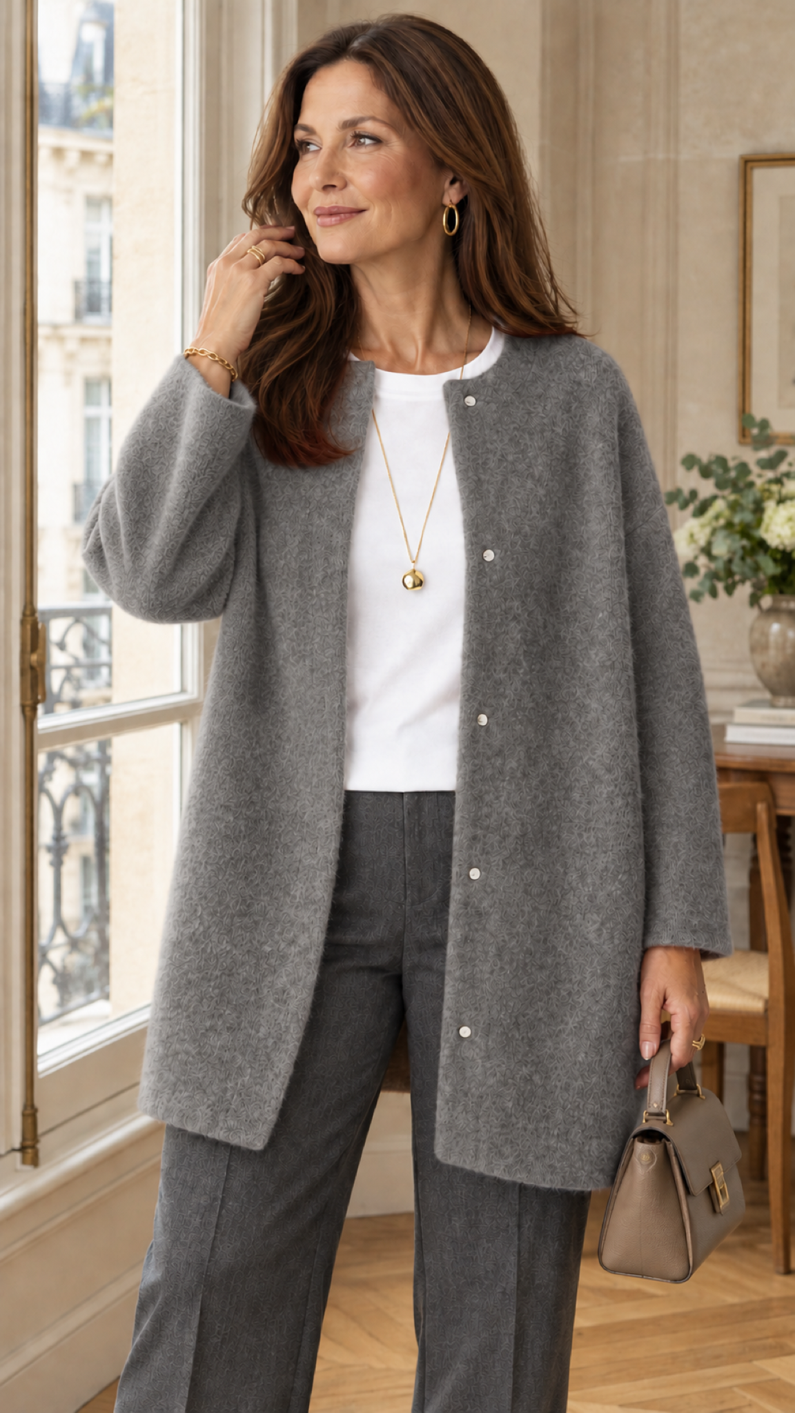 Ruperta Strickjacke in Grau – interior