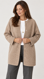Ruperta Strickjacke in Beige – detalhe