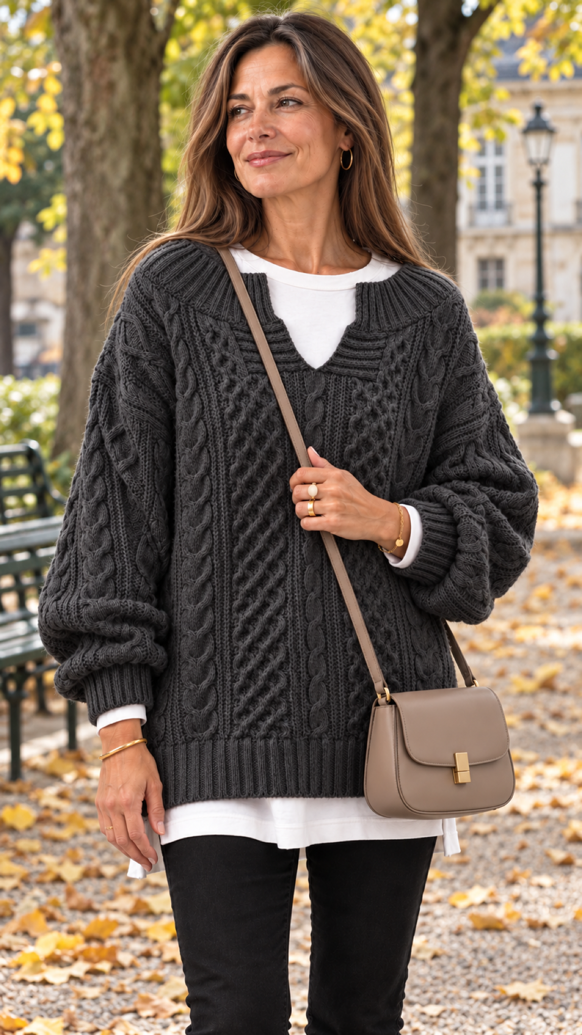 Stacy Oversize-Strickpullover – Schwarz – Ansicht 12