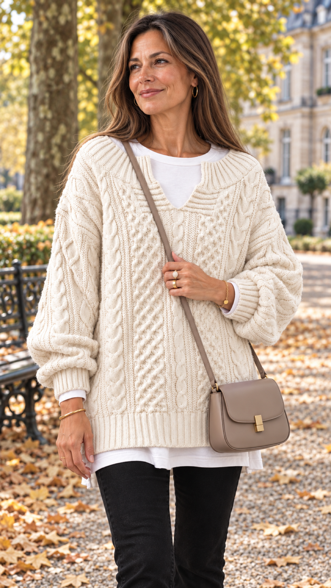 Stacy Oversize-Strickpullover – Weiß – Ansicht 2