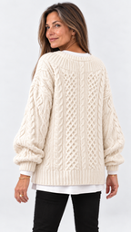 Stacy Oversize-Strickpullover – Weiß – Ansicht 3