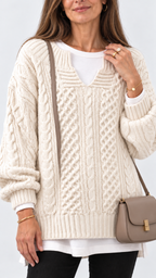 Stacy Oversize-Strickpullover – Weiß – Ansicht 4