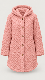 Damen Steppjacke mit Kapuze in Rosa – Produktansicht