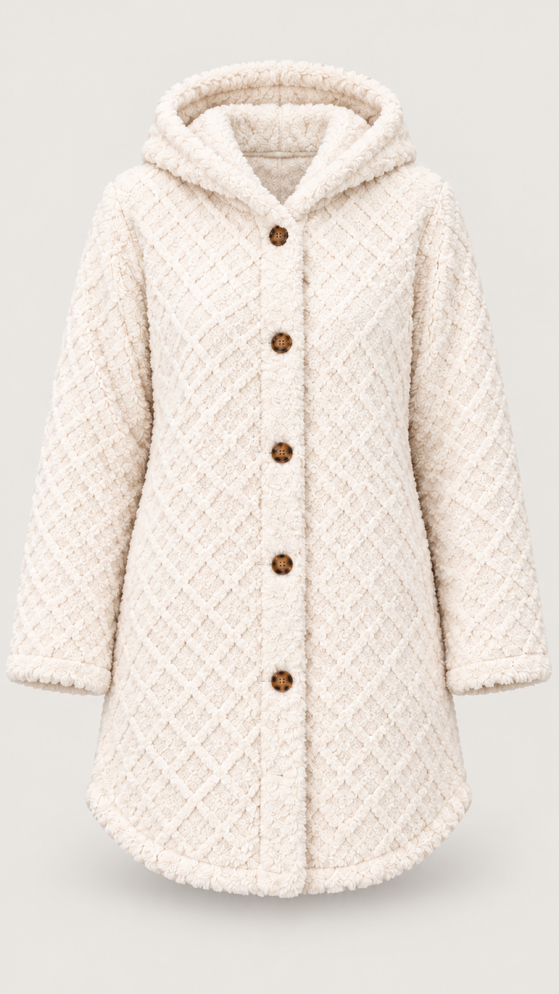 Damen Steppjacke mit Kapuze in Weiß – Produktansicht