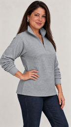Vilja Pullover in Grau – lateral
