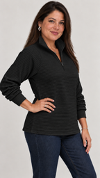 Vilja Pullover in Schwarz – lateral