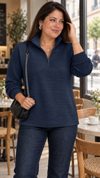 Vilja Pullover in Blau – cafe