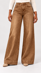 Wide-Leg Jeans in Dunkelbraun – capa