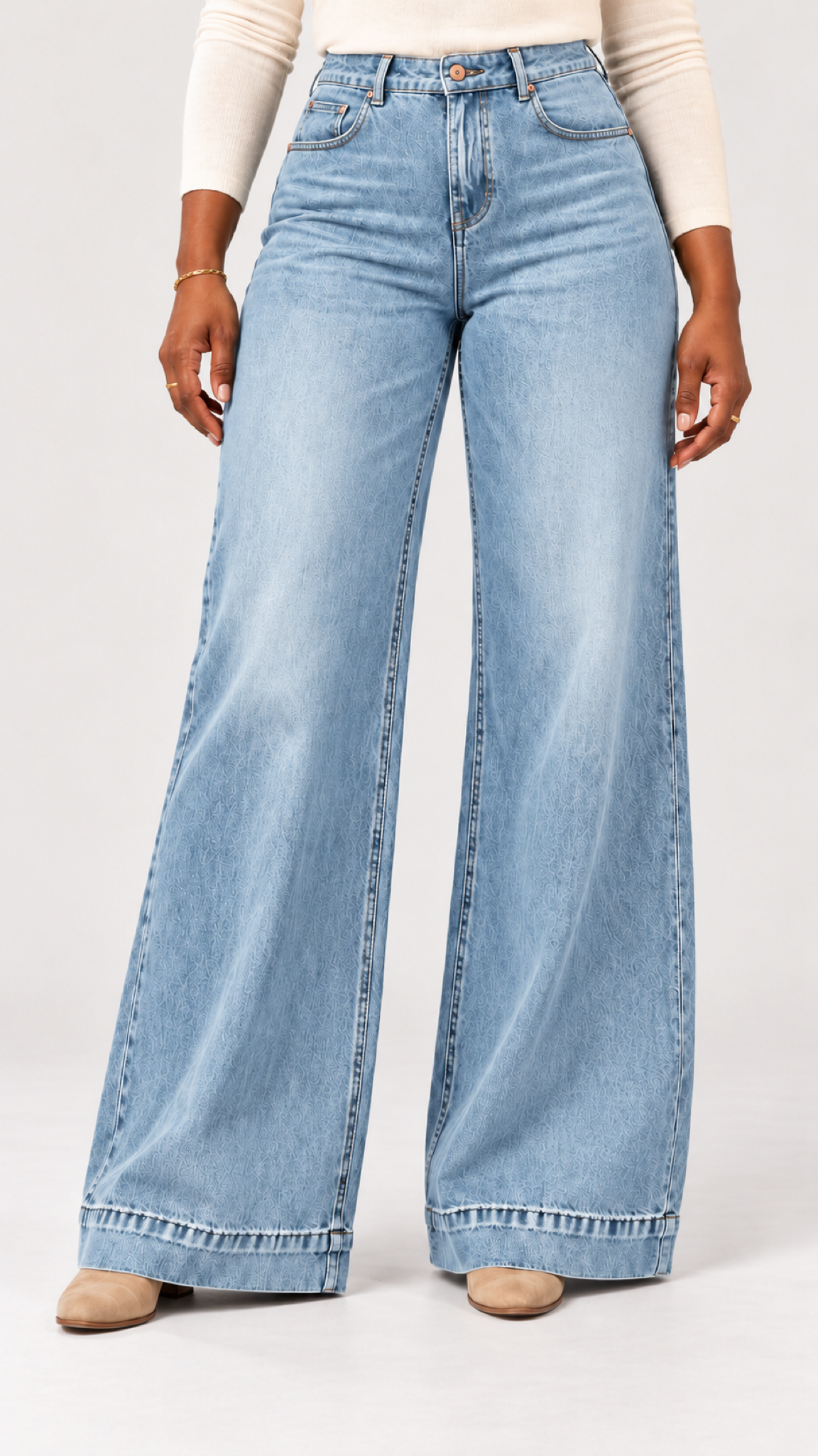 Wide-Leg Jeans in Himmelblau – capa