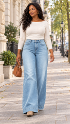 Wide-Leg Jeans in Himmelblau – berlim