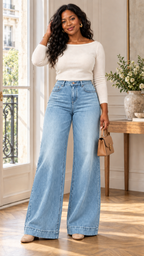 Wide-Leg Jeans in Himmelblau – interior