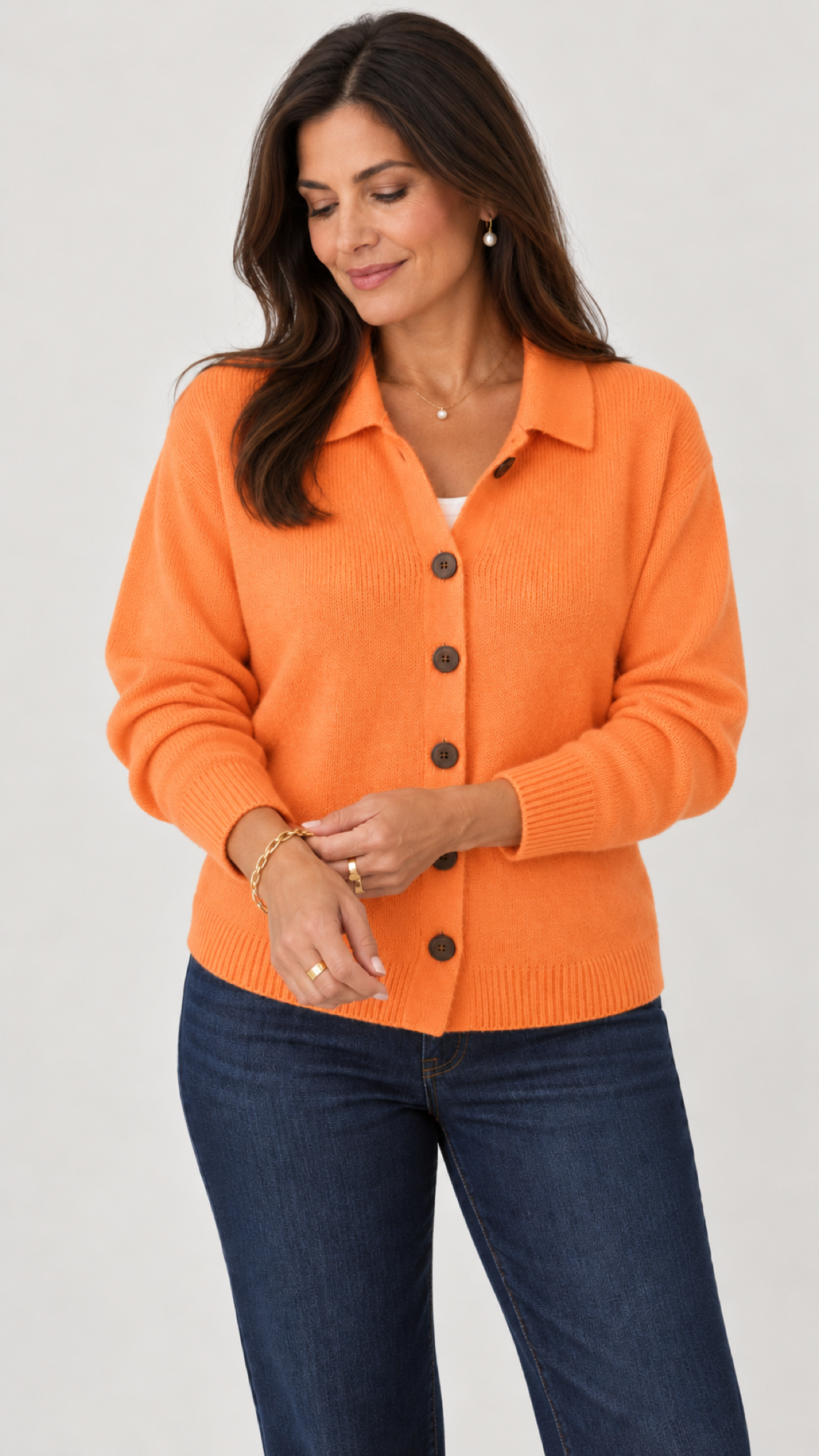 Yvaine Strickjacke in Aprikose – Strickdetails
